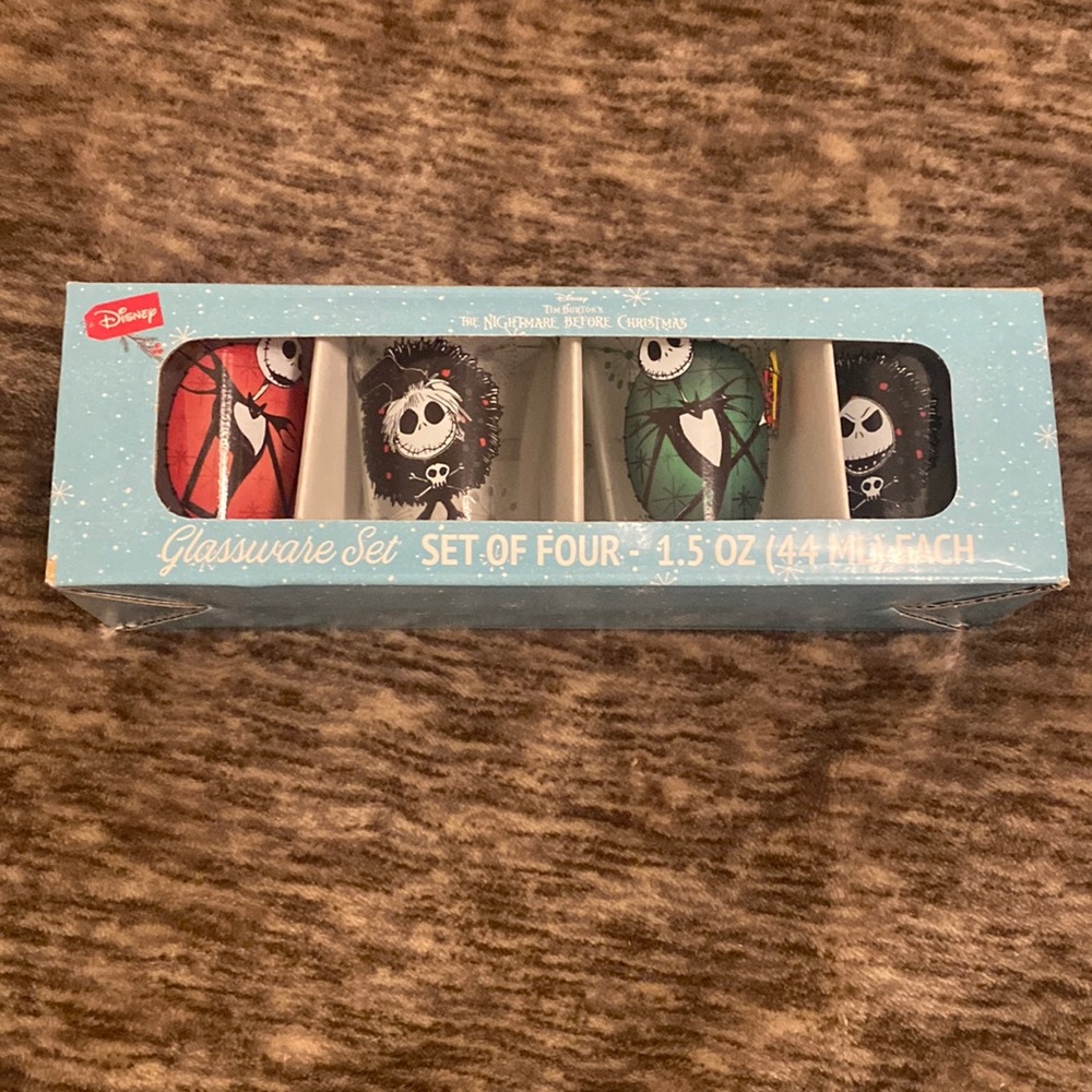 Disney Nightmare Before Christmas Jack Skellington 4 Pack Shot Glasses